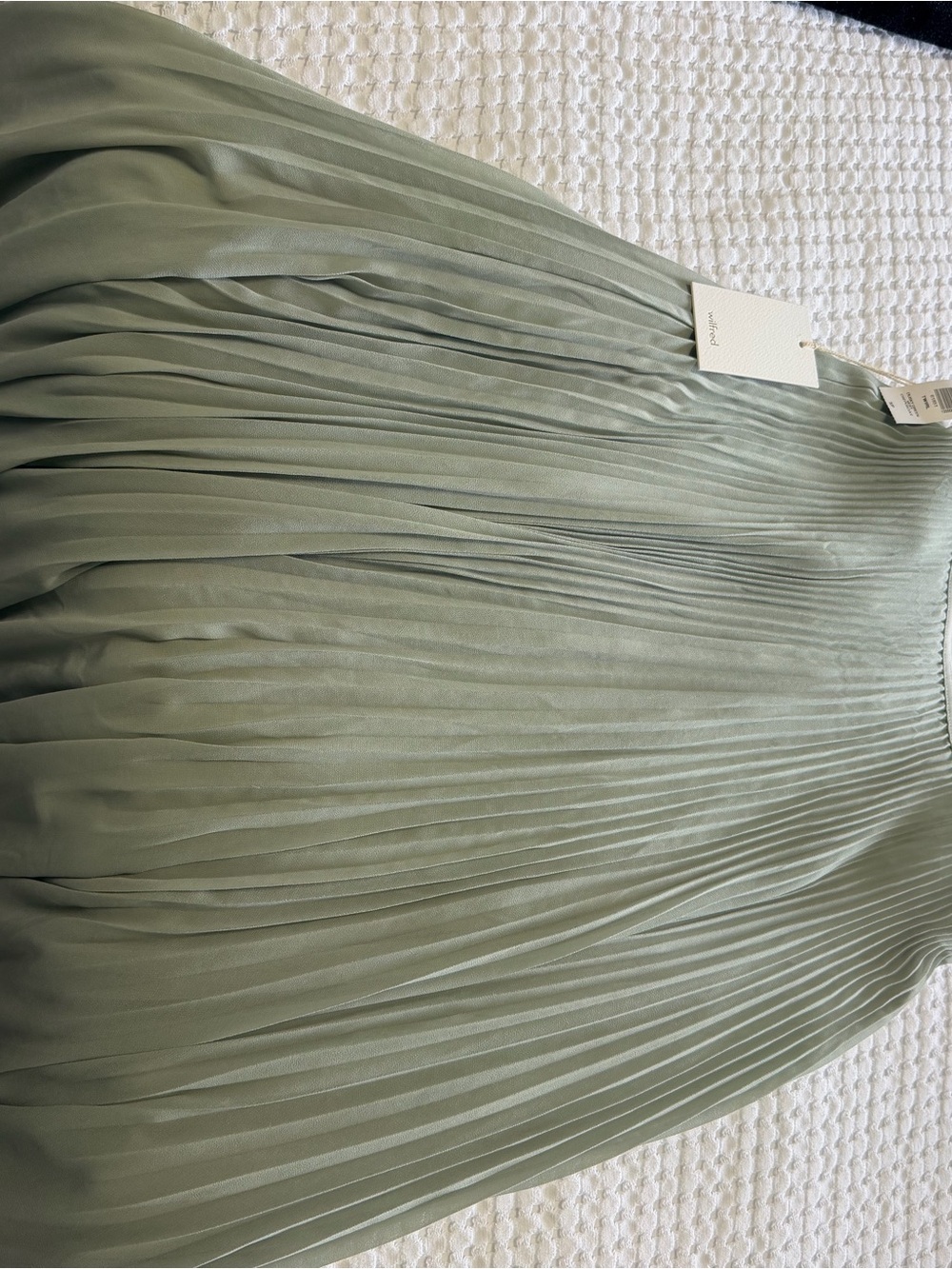 Brand New with Tags Wilfred Pleated Midi Skirt in Sage Green - Picture 3 of 7